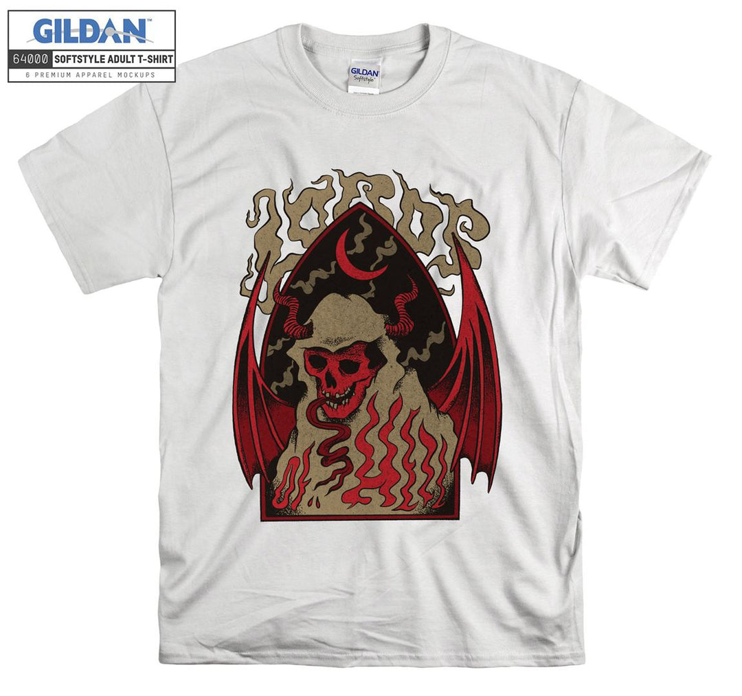 Horror evil skeleton red figure T-shirt