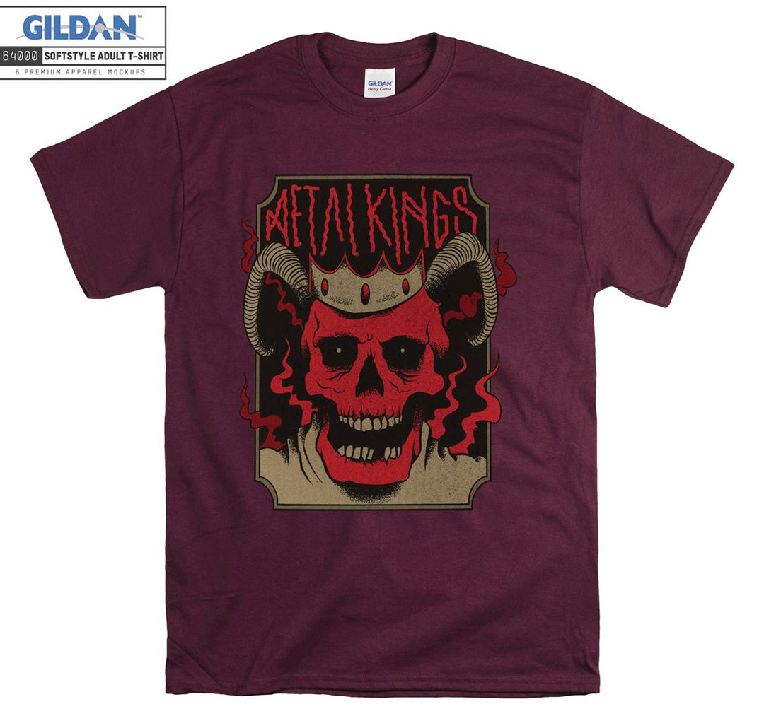 Metal kings red evil skeleton figure T-shirt