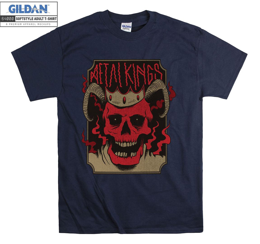 Metal kings red evil skeleton figure T-shirt