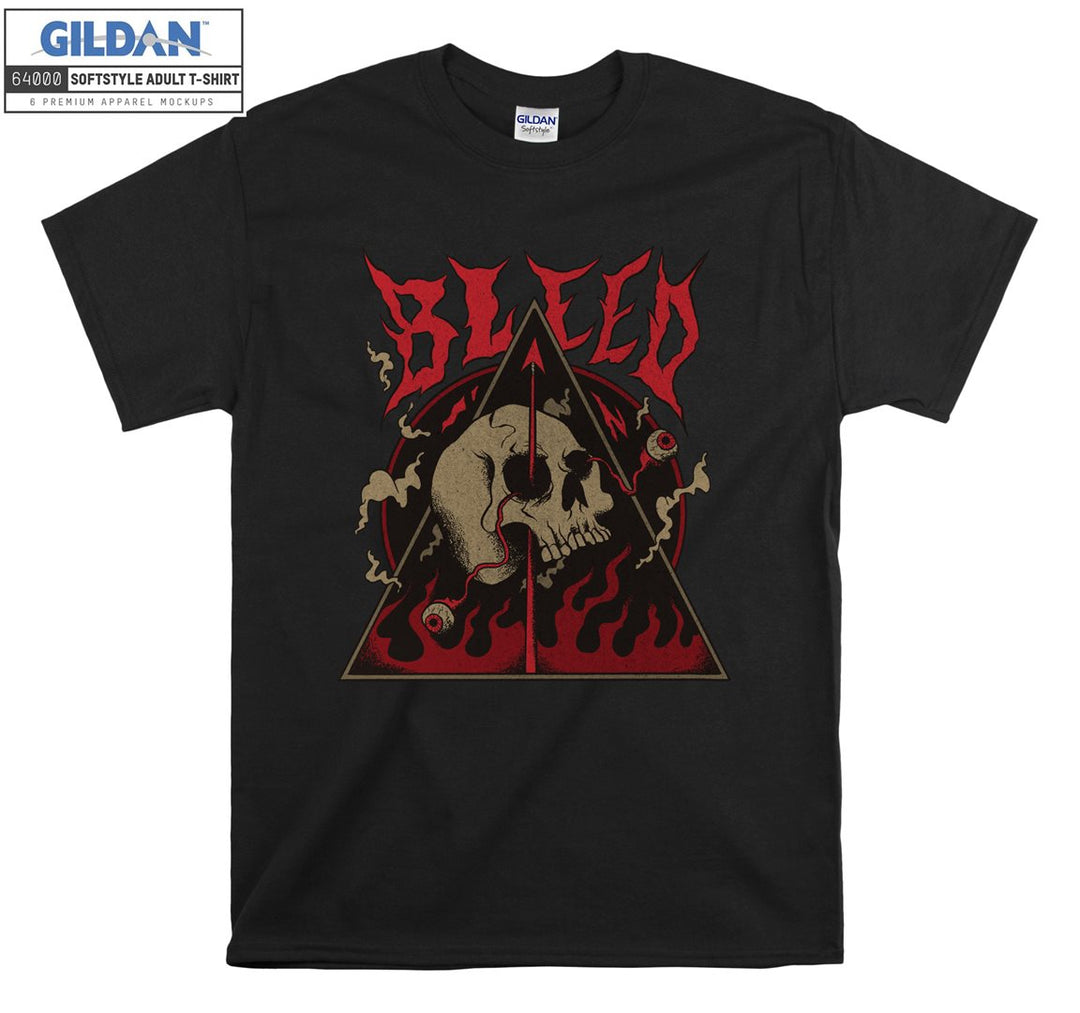 Bleed horror red skull figure T-shirt