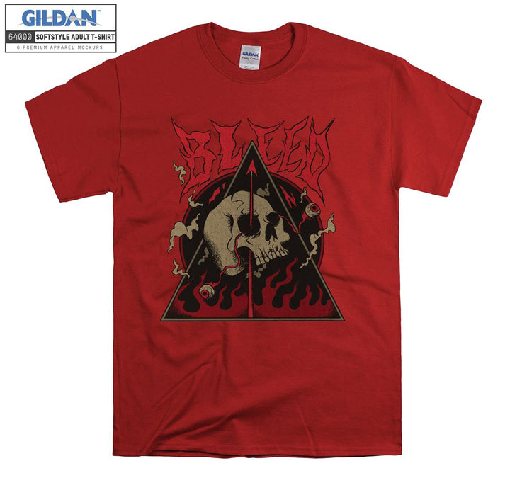 Bleed horror red skull figure T-shirt