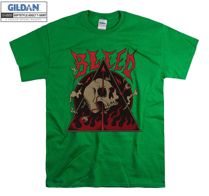 Bleed horror red skull figure T-shirt