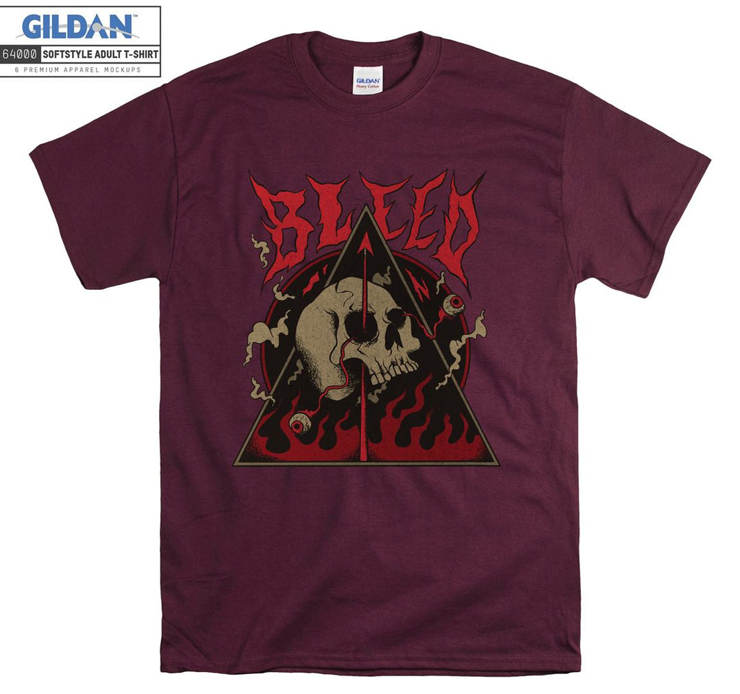 Bleed horror red skull figure T-shirt