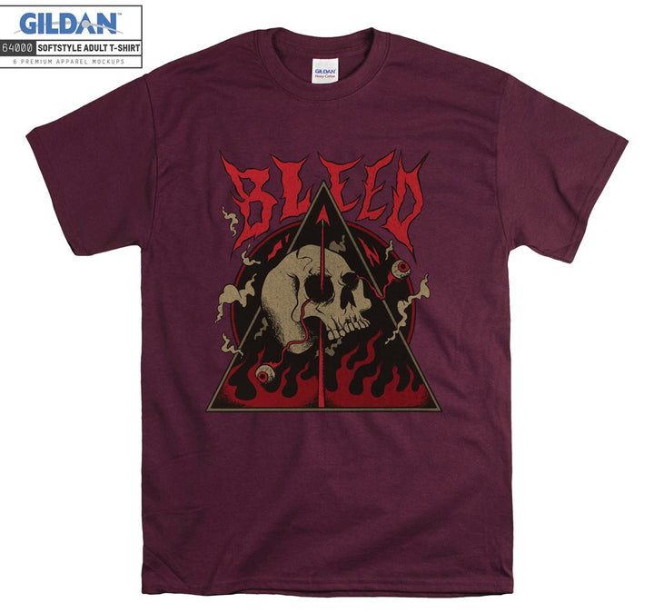 Bleed horror red skull figure T-shirt