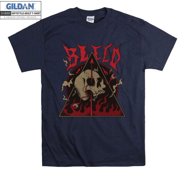 Bleed horror red skull figure T-shirt