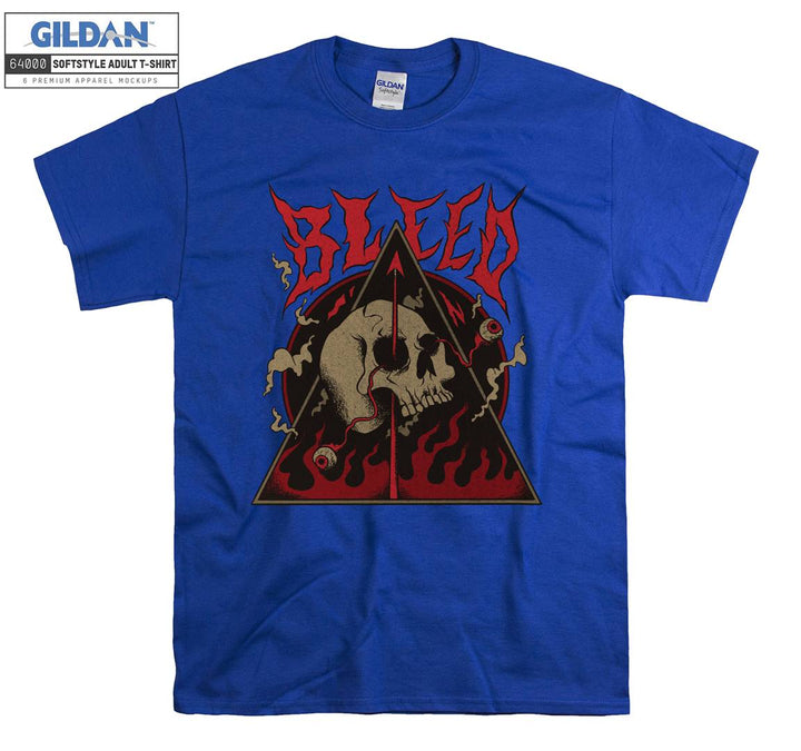 Bleed horror red skull figure T-shirt