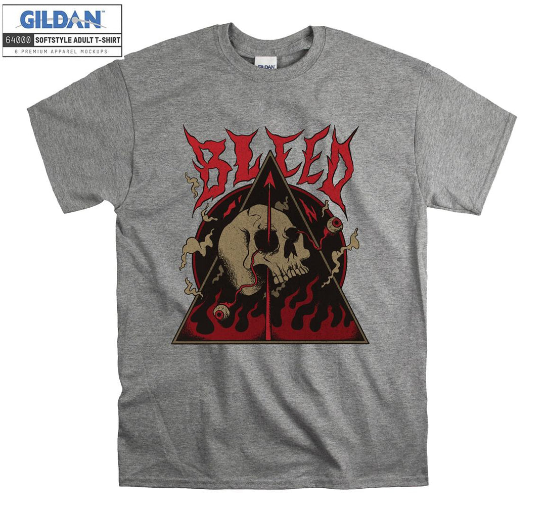 Bleed horror red skull figure T-shirt