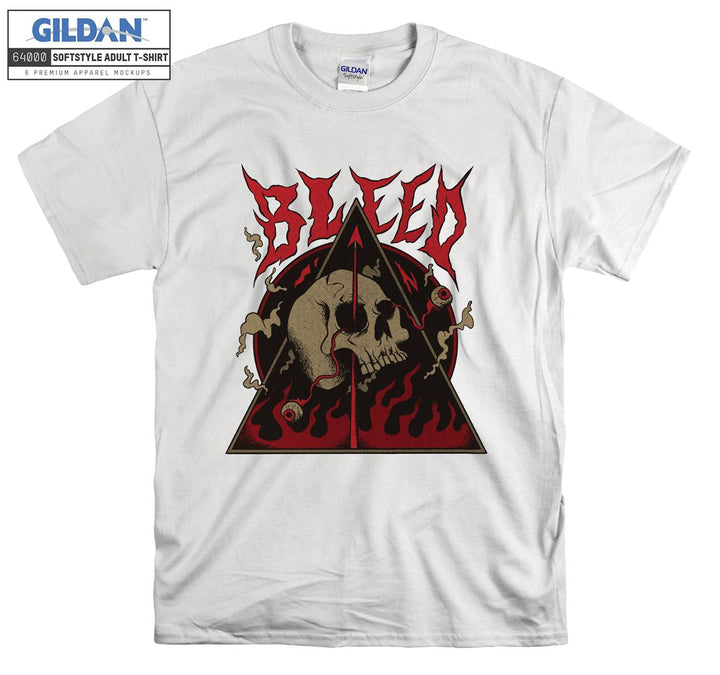 Bleed horror red skull figure T-shirt