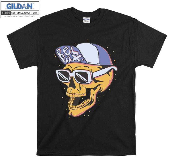 Funny skull relax figure T-shirt