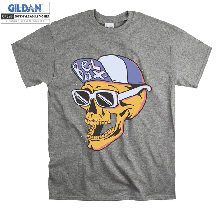 Funny skull relax figure T-shirt