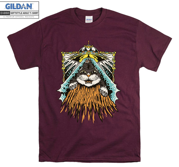 Cartoon Angry Cat Figure T-shirt