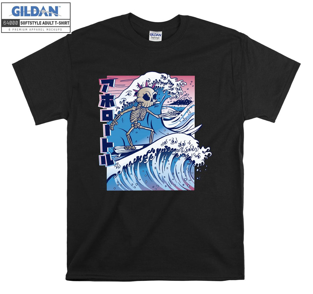 Skeleton surf japanese T-shirt