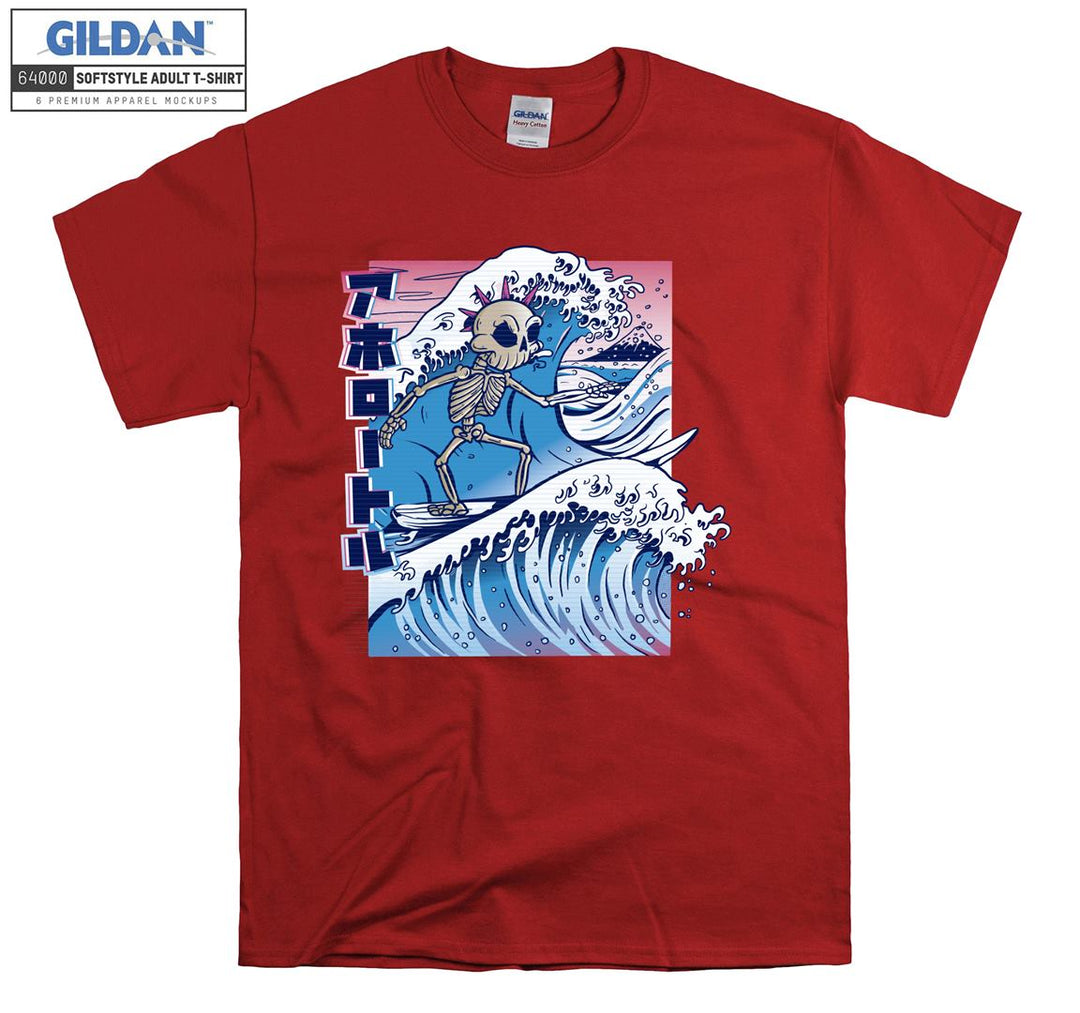 Skeleton surf japanese T-shirt