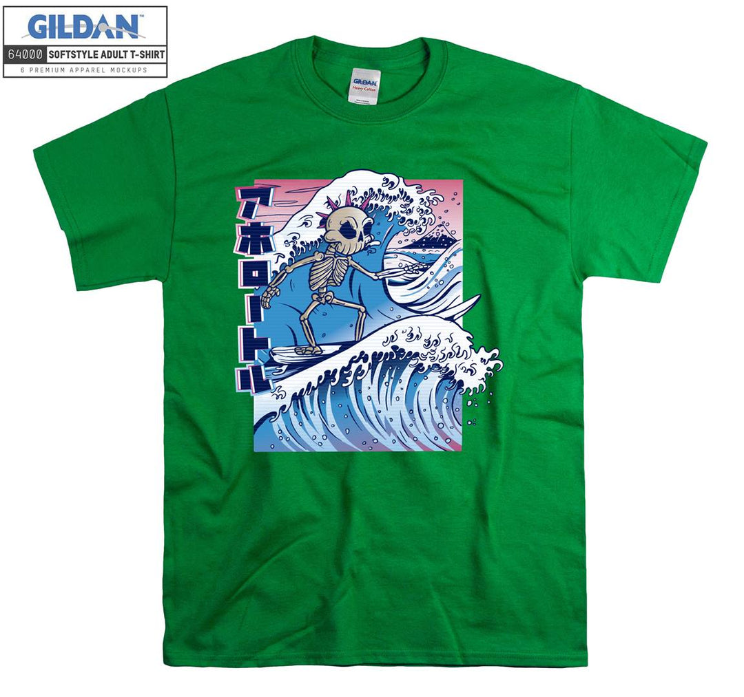 Skeleton surf japanese T-shirt