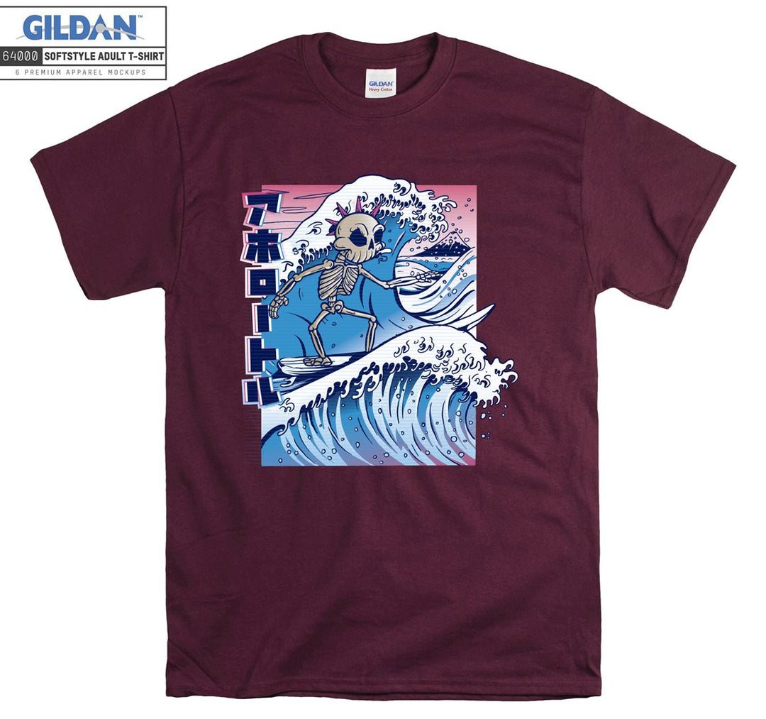 Skeleton surf japanese T-shirt