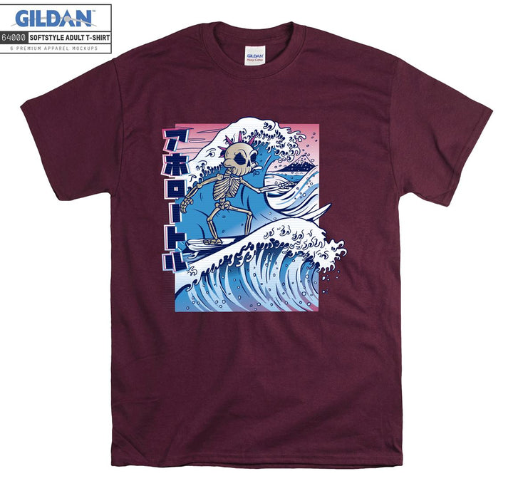 Skeleton surf japanese T-shirt