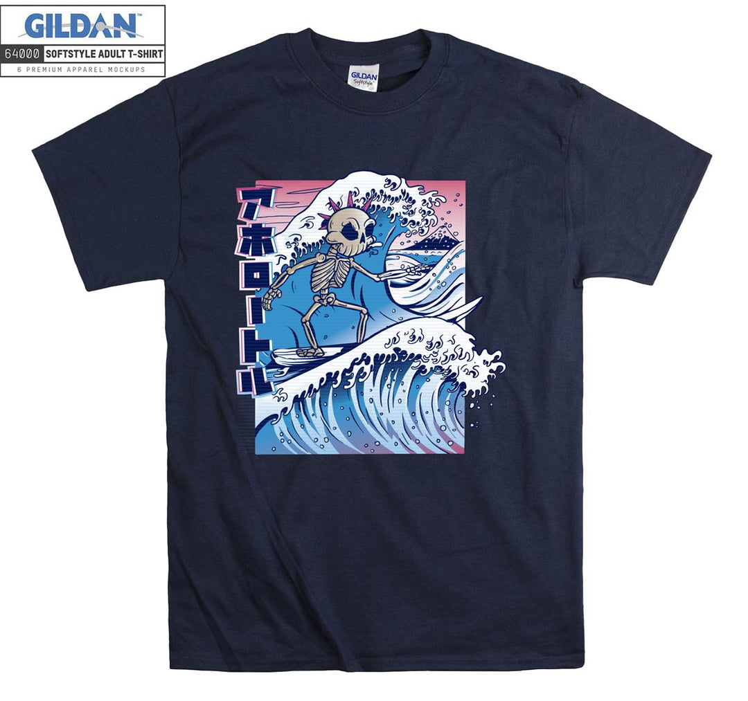 Skeleton surf japanese T-shirt