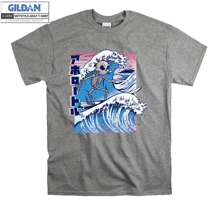 Skeleton surf japanese T-shirt