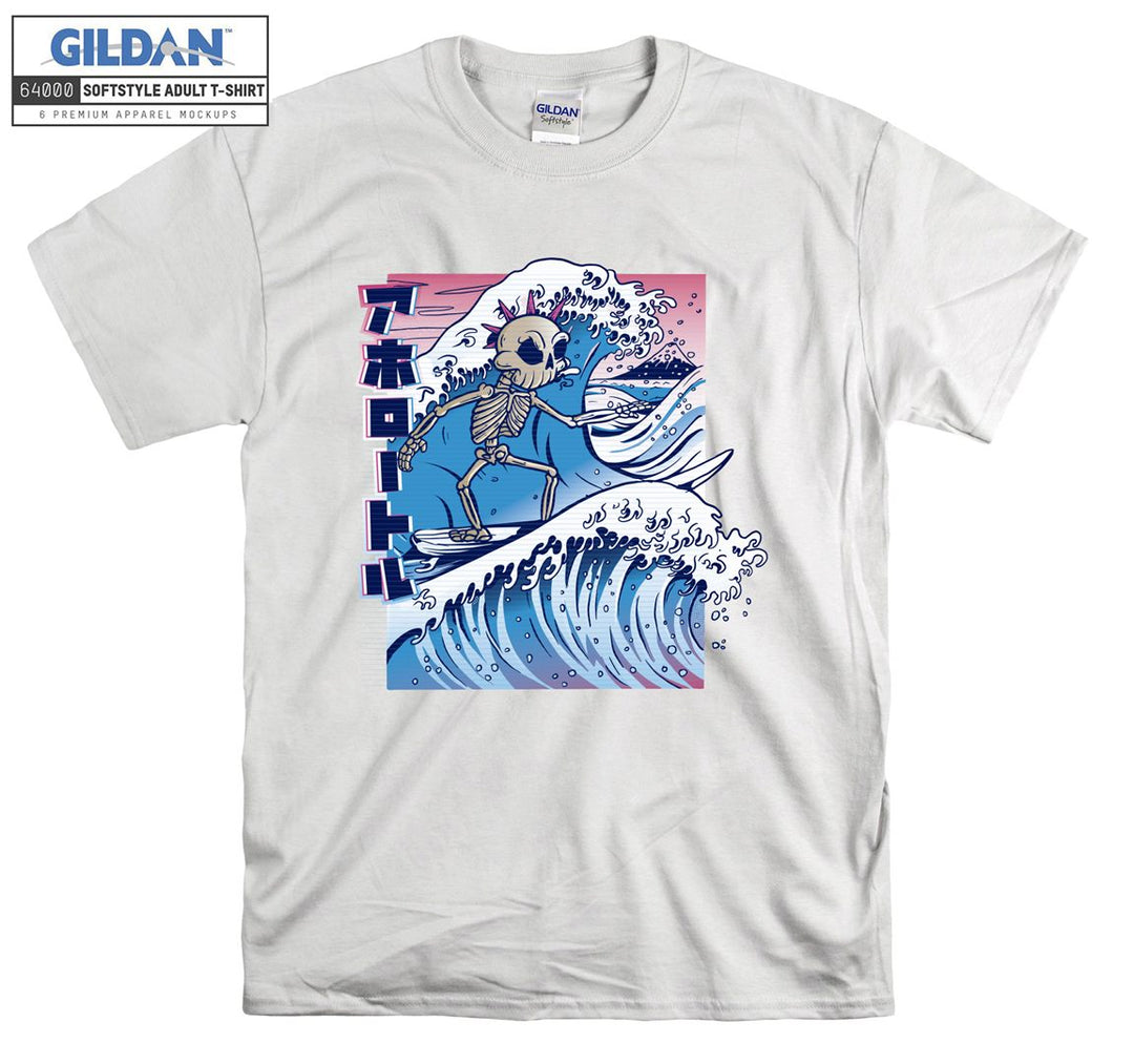 Skeleton surf japanese T-shirt