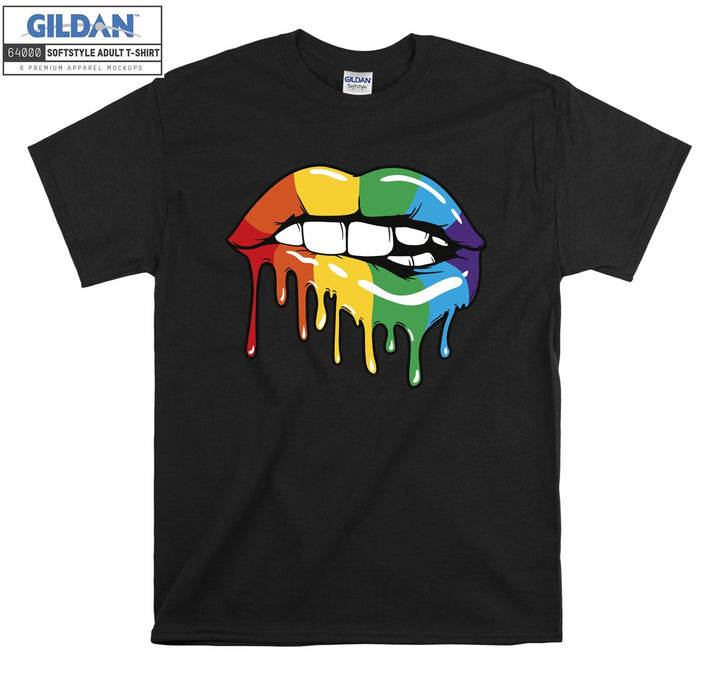 Lgbt Colorful sexy mouth figure T-shirt