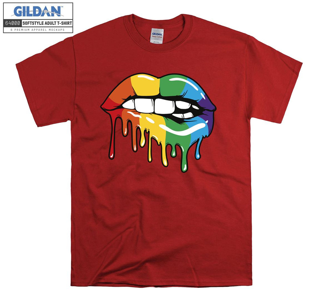 Lgbt Colorful sexy mouth figure T-shirt