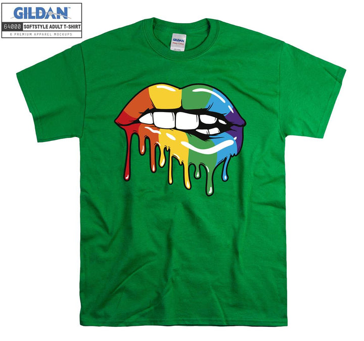 Lgbt Colorful sexy mouth figure T-shirt