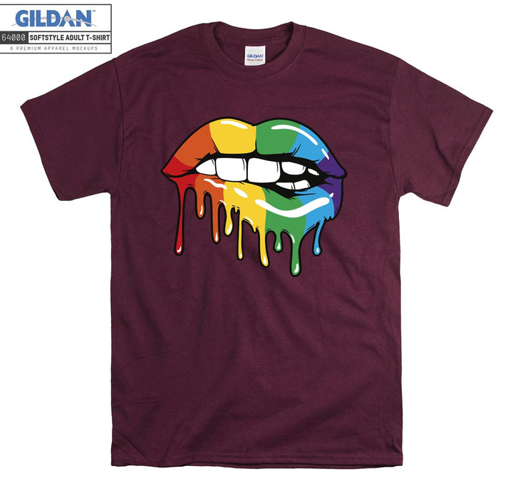 Lgbt Colorful sexy mouth figure T-shirt