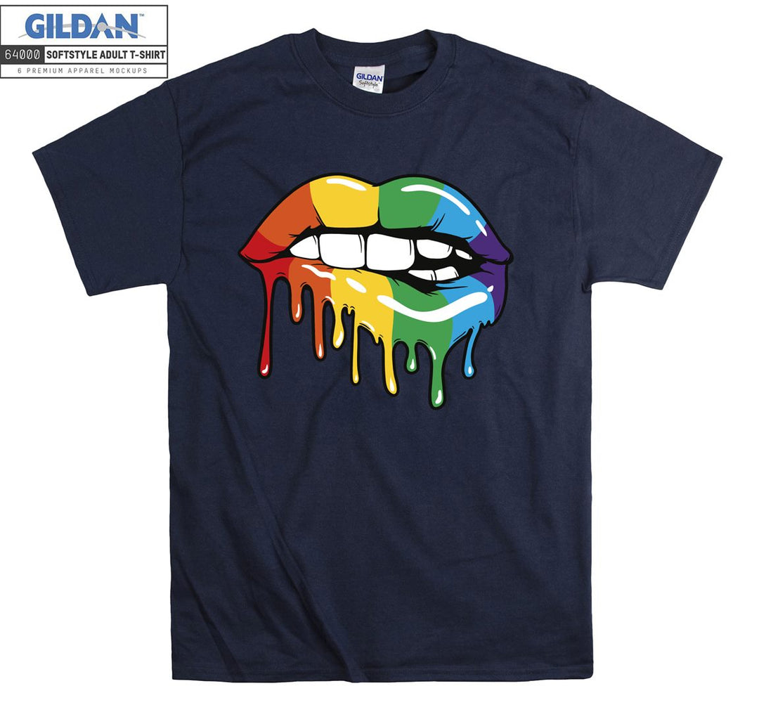 Lgbt Colorful sexy mouth figure T-shirt