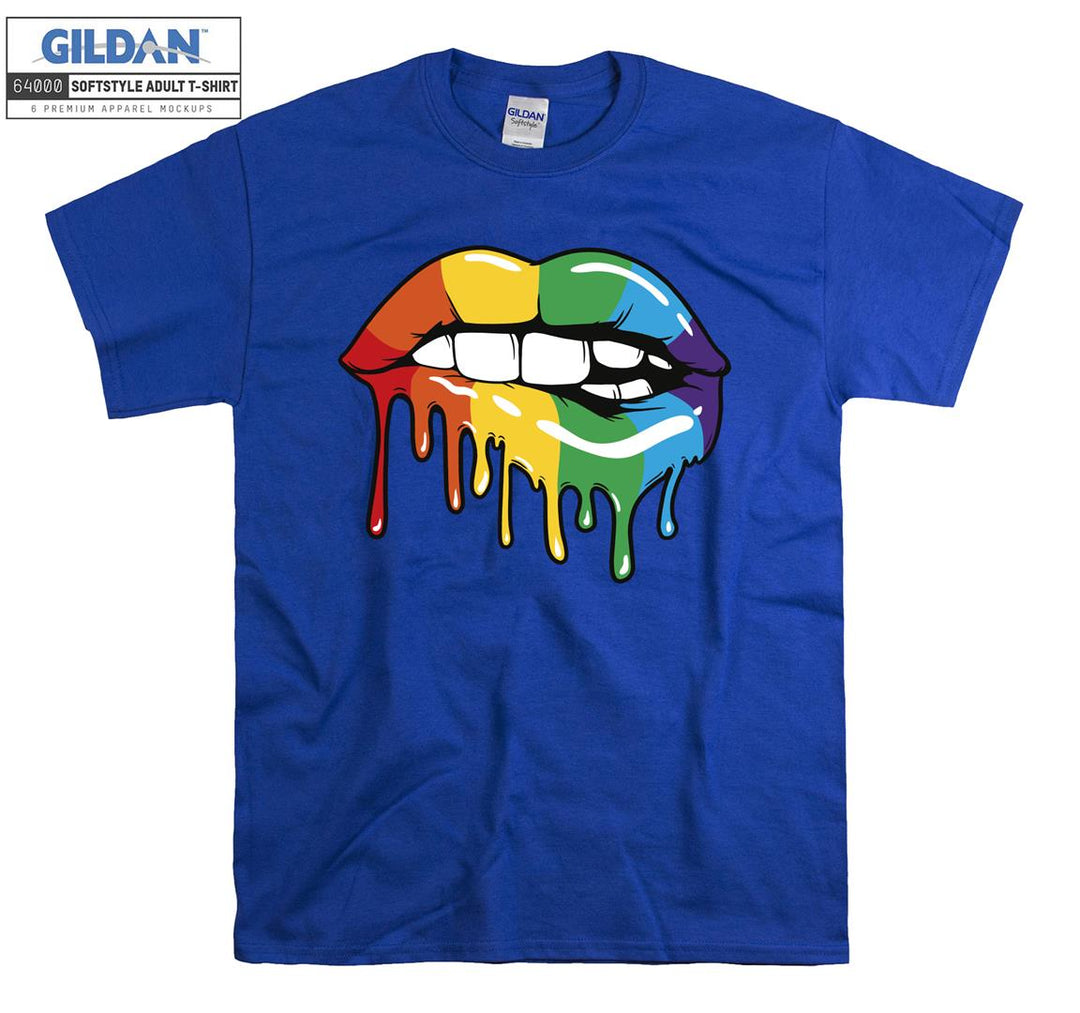 Lgbt Colorful sexy mouth figure T-shirt