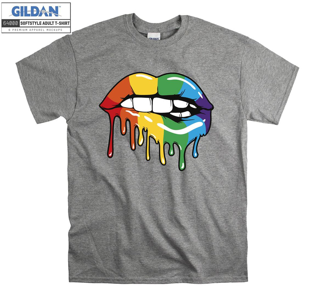 Lgbt Colorful sexy mouth figure T-shirt