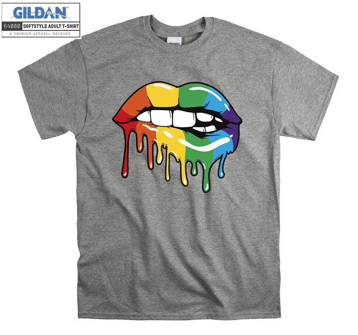 Lgbt Colorful sexy mouth figure T-shirt