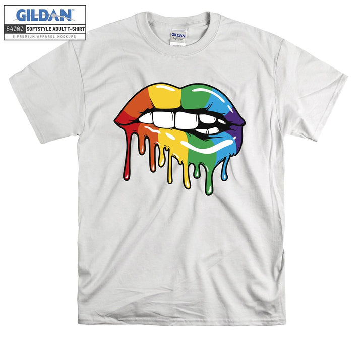 Lgbt Colorful sexy mouth figure T-shirt