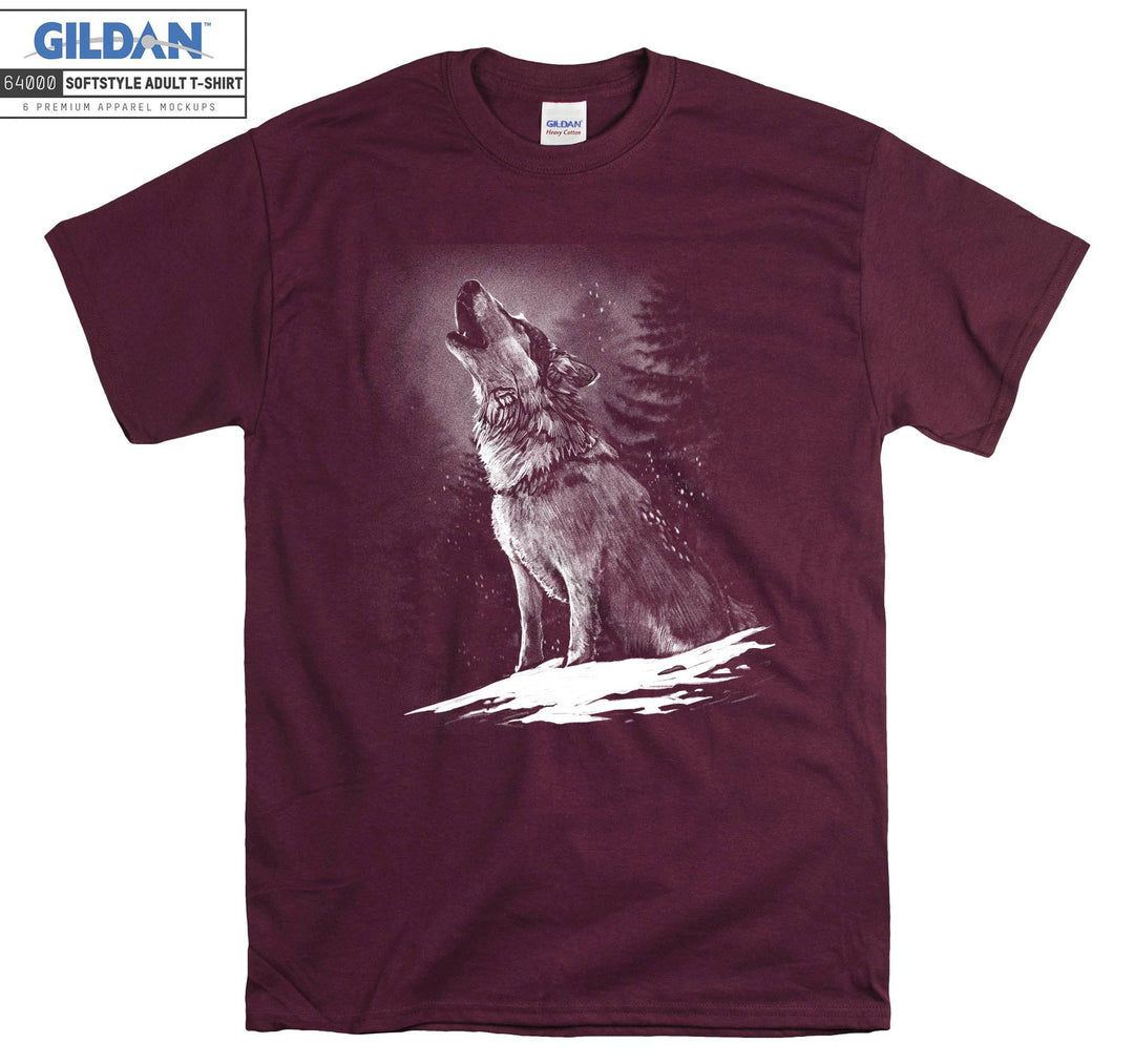 Cool Wolf Sketch Night T-shirt