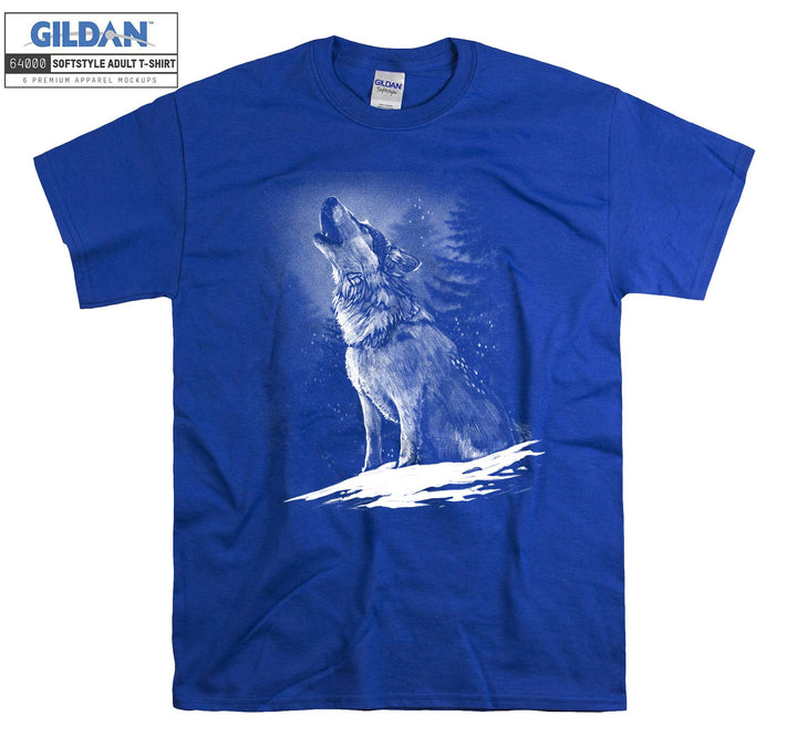 Cool Wolf Sketch Night T-shirt