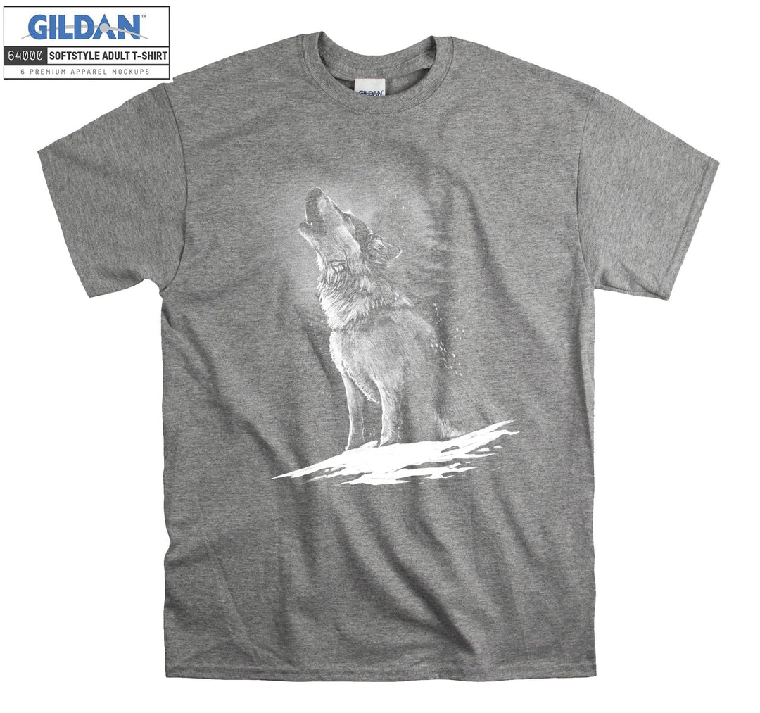 Cool Wolf Sketch Night T-shirt