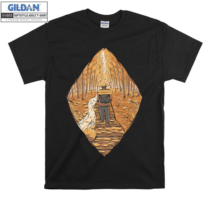 Camping Man Figure In Forest T-shirt