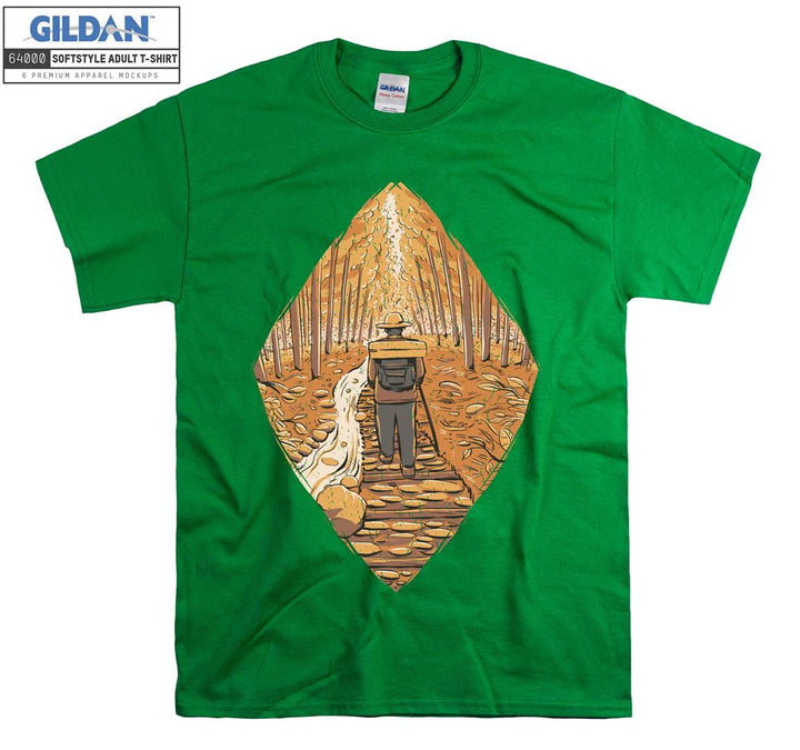 Camping Man Figure In Forest T-shirt