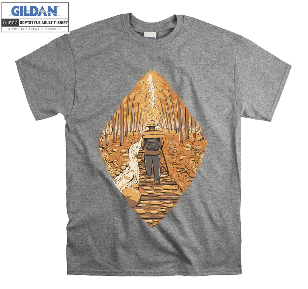 Camping Man Figure In Forest T-shirt
