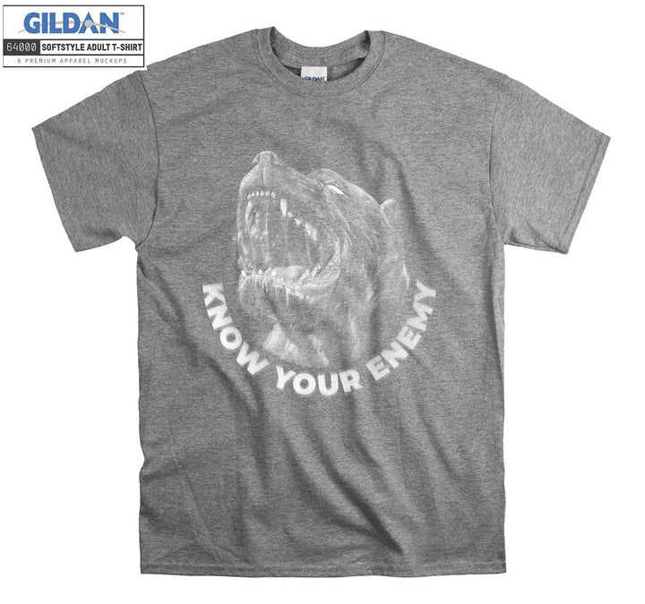 Angry cool dog face know your enemy T-shirt