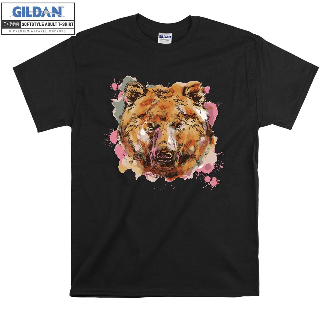 Colorful cute big face dog figure T-shirt