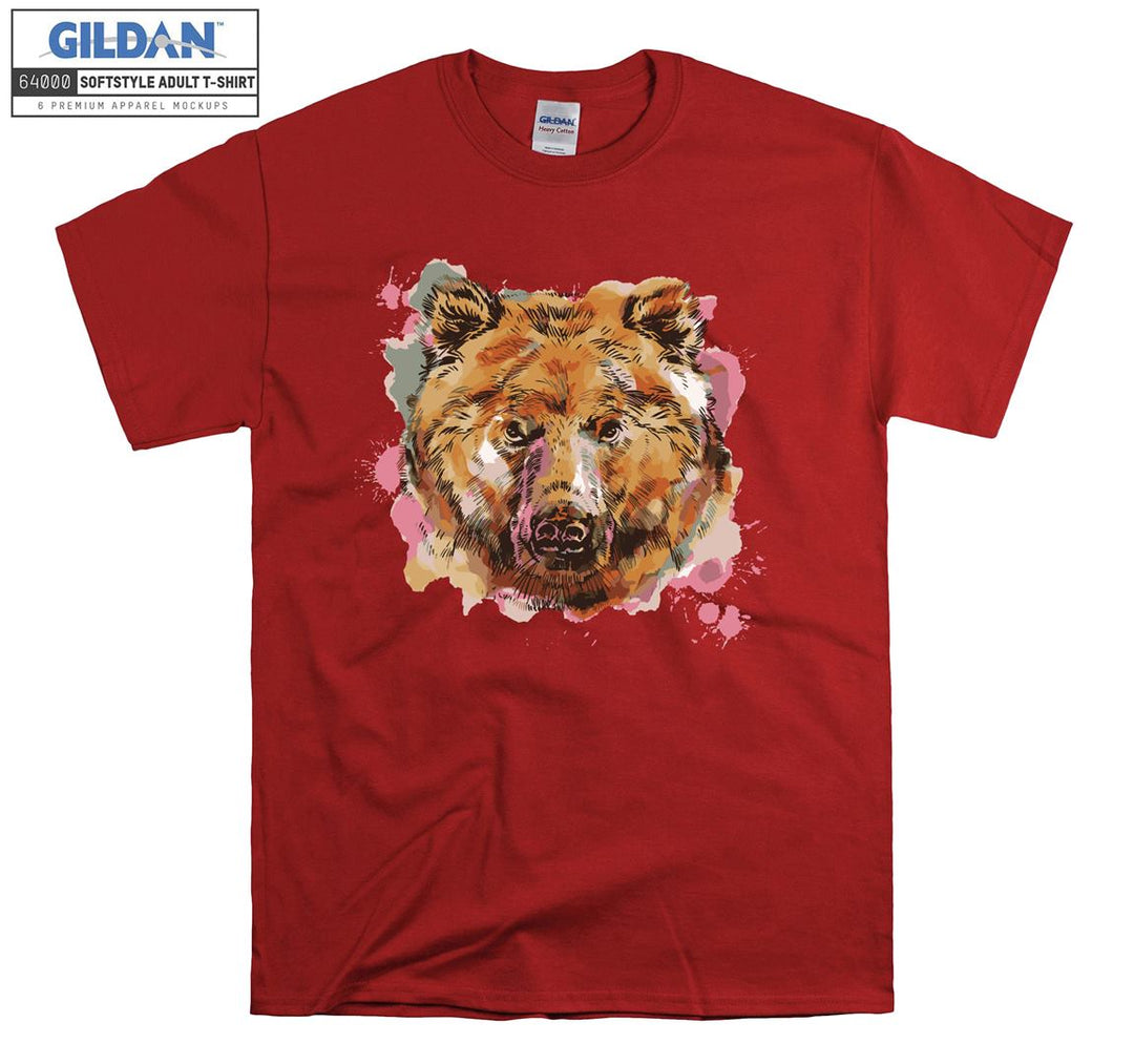 Colorful cute big face dog figure T-shirt