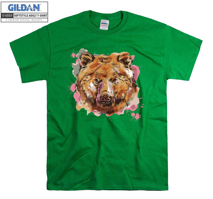 Colorful cute big face dog figure T-shirt