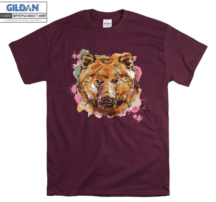 Colorful cute big face dog figure T-shirt