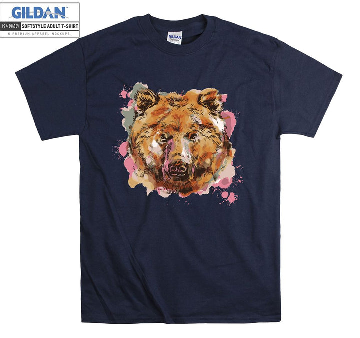 Colorful cute big face dog figure T-shirt