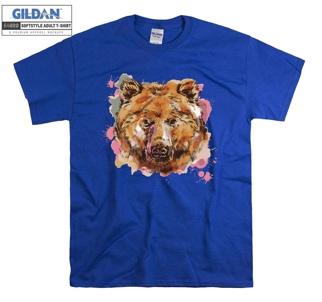 Colorful cute big face dog figure T-shirt