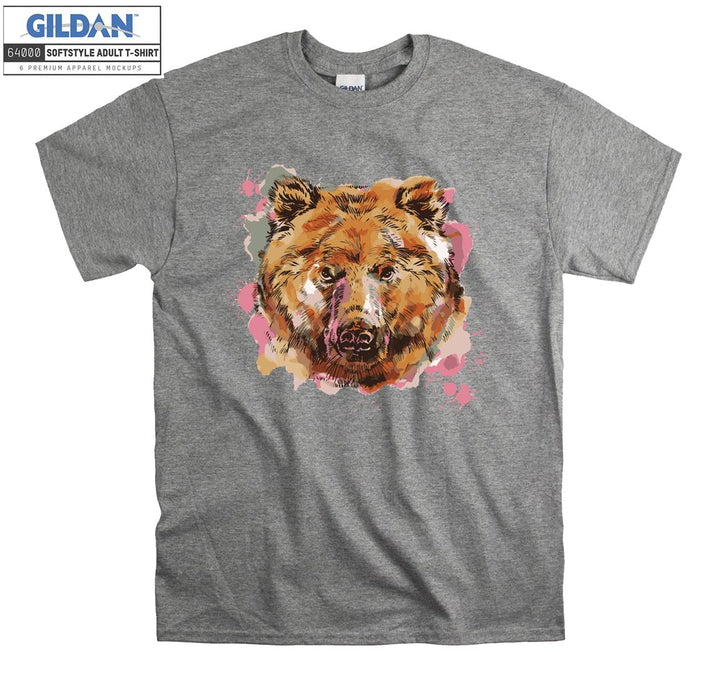 Colorful cute big face dog figure T-shirt