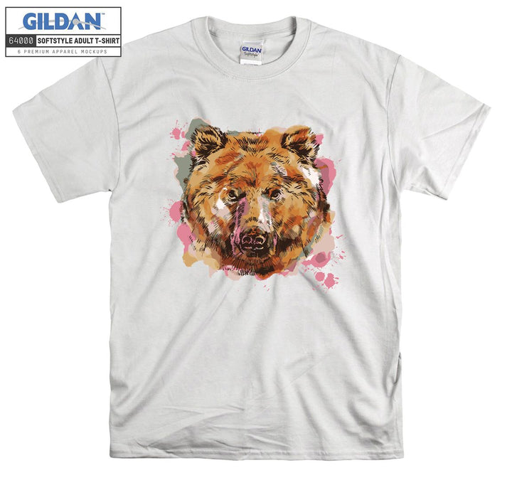 Colorful cute big face dog figure T-shirt