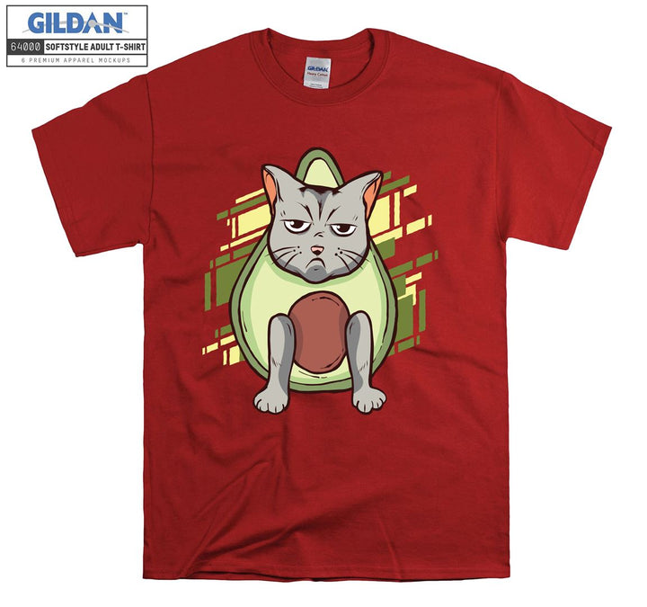 Sad Cartoon Cat Figure T-shirt