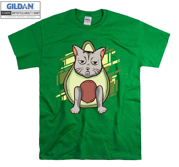 Sad Cartoon Cat Figure T-shirt