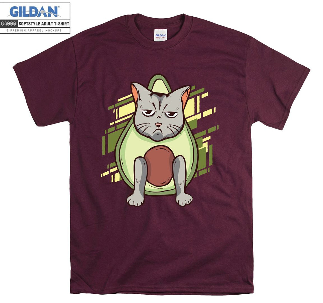 Sad Cartoon Cat Figure T-shirt